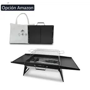 Barbacoa Plegable 47x34 cm para Camping y Jardín