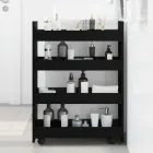 Carro Estrecho de Almacenamiento Roble Negro 60 x 20 x 82 cm