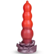 Plug anal de silicona con ventosa, 18,7 cm y textura