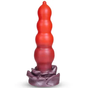 Plug anal de silicona con ventosa, 18,7 cm y textura