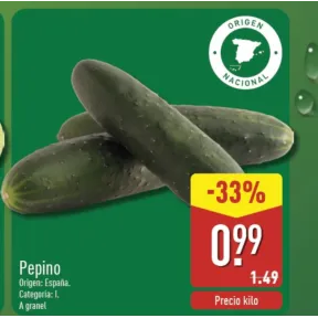 Pepino español a 0,99€ por kg