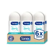 Desodorante Roll-On Sanex Zero% Invisible Pack 6x50ml