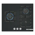 Placa de gas Bosch Serie 4, 60 cm, seguridad GasStop, negra
