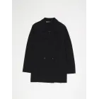 Chaqueta negra sastre con pespuntes elegantes