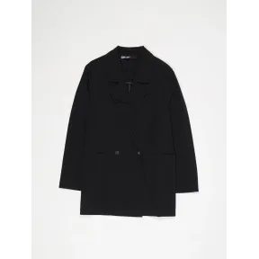 Chaqueta negra sastre con pespuntes elegantes