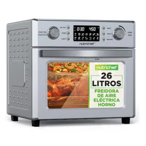 Freidora de aire Nutrichef 26L, horno eléctrico y accesorios