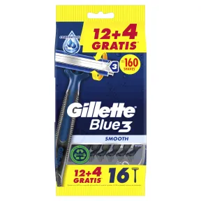 Maquinillas de Afeitar Desechables Gillette Blue3 Smooth, 16 Pack