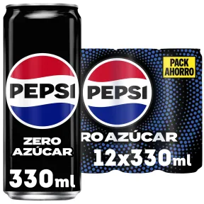 PEPSI ZERO 12 x 330ml - Sin Calorías y Sin Azúcar - 0,53€ por lata