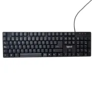 Teclado USB QWERTY negro alámbrico IGGUAL para oficina