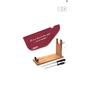 Jamonero de madera con set de cuchillos y funda WELLHOME
