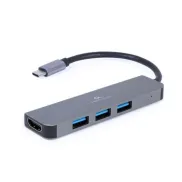 Hub USB 3.2 Gembird 3 puertos HDMI 4K carcasa metálica