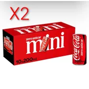 Coca-Cola Zero Azúcar Pack 10 Mini 200 ml - Añadir 2 unidades