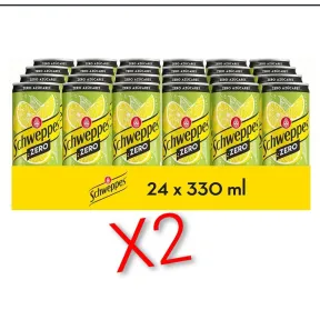Schweppes Limón Zero 24 latas de 33 cl, 48 unidades total