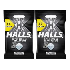 Halls Caramelos Sin Azúcar, 2 Paquetes de 32g Extra Fuerte
