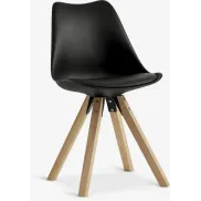 Silla BLOKHUS de comedor en polipiel negra o blanca