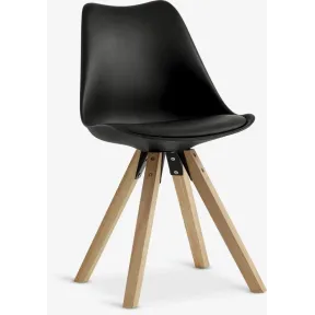 Silla BLOKHUS de comedor en polipiel negra o blanca