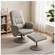Sillón Relax Reclinable Giratorio 360° con Reposapiés y Brazo