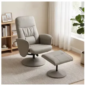 Sillón Relax Reclinable Giratorio 360° con Reposapiés y Brazo