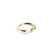 Anillo de Oro Personalizado Letter Diamond para Mujer