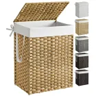 Cesta Plegable de Ropa Sucia 90 L con Tapa y Asas