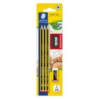 Set escolar STAEDTLER Noris 120: 3 lápices, goma y sacapuntas