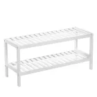 Zapatero de bambú blanco de 2 niveles | 70 cm - SONGMICS