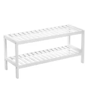 Zapatero de bambú blanco de 2 niveles | 70 cm - SONGMICS