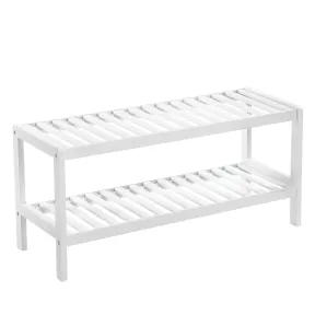 Zapatero de bambú blanco de 2 niveles | 70 cm - SONGMICS