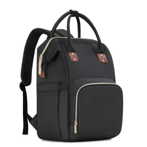 Mochila negra multifunción Femuar para pañales y biberones.
