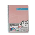 Libreta A4 rosa cuadriculada 80 hojas - Mr. Wonderful