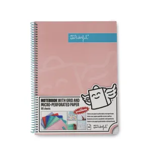 Libreta A4 rosa cuadriculada 80 hojas - Mr. Wonderful