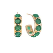Pendientes Bahia de plata con acabado en oro amarillo 18k