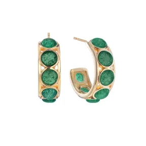 Pendientes Bahia de plata con acabado en oro amarillo 18k