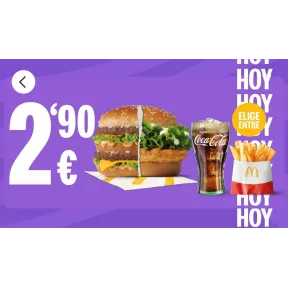Combo Hamburguesa, Patatas y Bebida por 2.90€