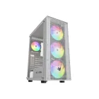 Caja Torre ATX Oversteel Azurite Blanca con A-RGB y Cristal