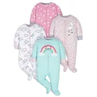 Pack de 4 Sleep 'N Play Footie para Bebé Niña - 6 a 9 meses