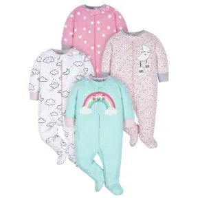Pack de 4 Sleep 'N Play Footie para Bebé Niña - 6 a 9 meses