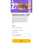 Fin de semana: Hamburguesa + patatas o refresco por 2,90€