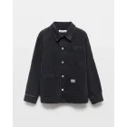 Sobrecamisa gris de denim para niño con bolsillos - Tallas 116 y 128