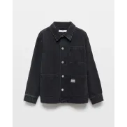 Sobrecamisa gris de denim para niño con bolsillos - Tallas 116 y 128
