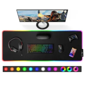 Alfombrilla Gaming XXL RGB 800x300mm | 12 Modos LED