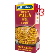 Caldo de carne Gallina Blanca para paella 1 lt, 3 unidades