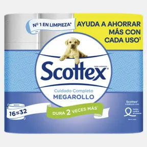 Papel Higiénico Mega Scottex 16 Rollos = 32