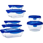 Set de 7 Recipientes Pyrex Cook & Go con Tapa Hermética