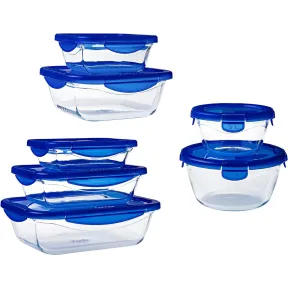 Set de 7 Recipientes Pyrex Cook & Go con Tapa Hermética