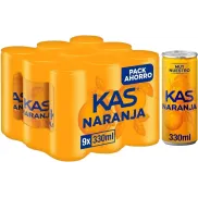 27 latas Kas naranja 330ml a solo 0,43€ cada una