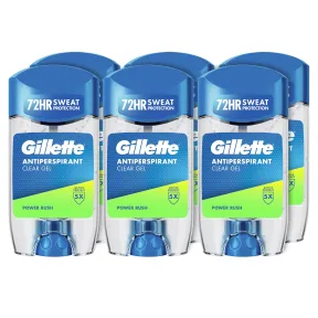 Antitranspirante Gillette Power Rush Gel para Hombre 70 ml x 6