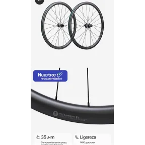 Ruedas de carbono 35 para bicicleta gravel y carretera