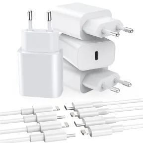 Cargadores USB-C 20W (Pack de 4) con Cable - Reacondicionados