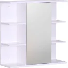 Armario de baño con espejo y 6 estantes, 64 x 62 x 21 cm.